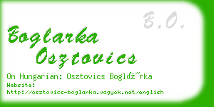 boglarka osztovics business card